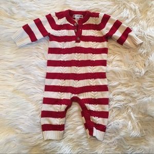Unisex red and white baby onesie 3-6 months